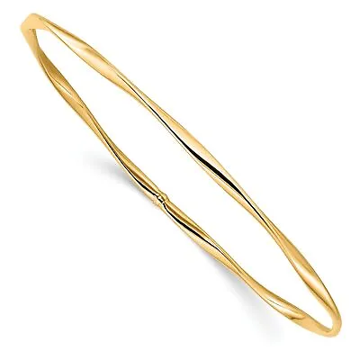 10k Yellow Gold Slip-On Bangle Bracelet 7 Inch • £164.66