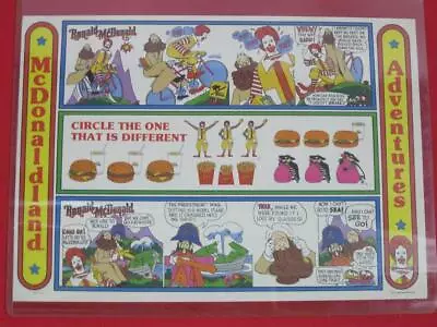 Vintage 1979 McDonalds Adventures Paper Placemat Circle 1 Different Picture • $14.99