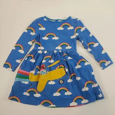 Mini Boden Girls Dress Rainbow Plane 5-6 • $17.59