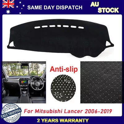 Black Sun Dash Mat Pad Dashboard Cover For Mitsubishi Lancer CJ CF EVO 2006-2019 • $26.99