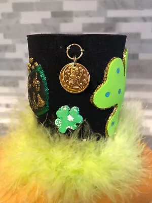 St Patricks Day Holiday Shamrock Koozie Drink Holder With Charm • $9.75