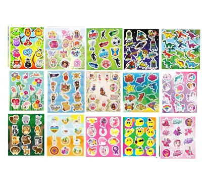 £4.79 • Buy Childrens Stickers Sticker Sheets Kids Party Bag Fillers 18 Designs 1 - 60 Packs