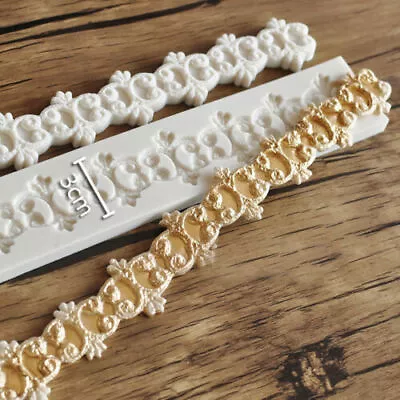 £3.59 • Buy Relief Baroque Chain Silicone Fondant Mould Vintage Cake Border Decorating Mold