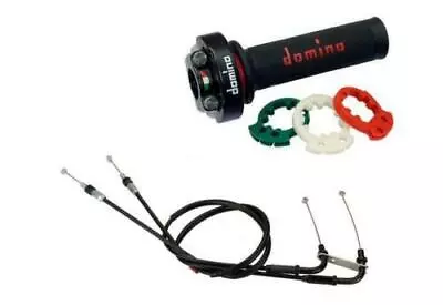 Domino XM2 Quick Action Throttle Red Grips & Universal Cable Set Race Track Bike • $167.91