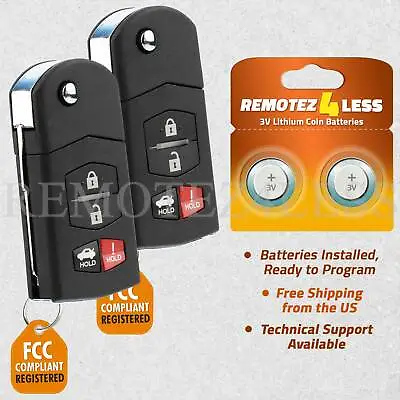 2 For 2005 2006 2007 2008 Mazda 6 Sedan RX-8 Keyless Entry Flip Remote Key Fob • $26.95