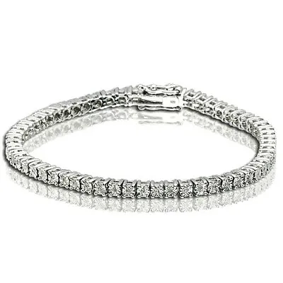 1/4 Ct Women's Tennis Bracelet With Natural Genuine Diamonds In Sterling Silver • $119