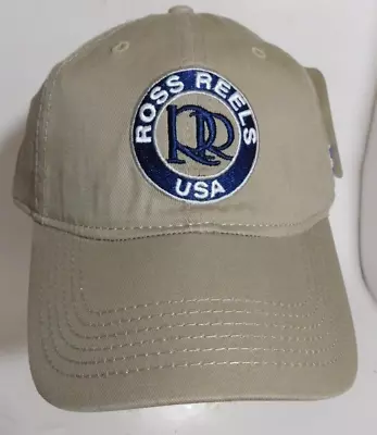 Ross Reels Trucker Hat Old Logo Fishing Cap Strapback USA Embroidery NOS  Tan • $21.95