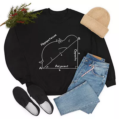 Funny Geometry Math Humor Hypotenuse Hippopotenuse Sweatshirt • $32.99