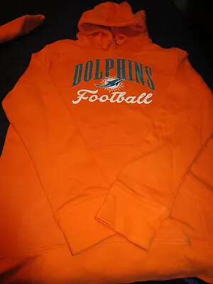 New Nfl Womens  Miami Dolphins Hoodie Hooded Sweatshirt Orange Large • $23.39