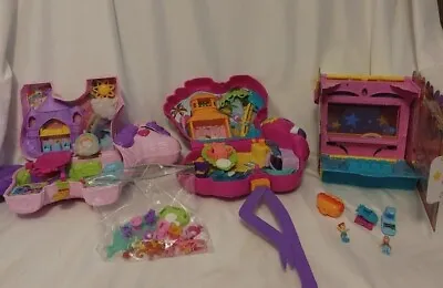 Polly Pocket Mixed Assorted Mini Playsets Toy Accessories + Figures Lot Of 3 • $24.96