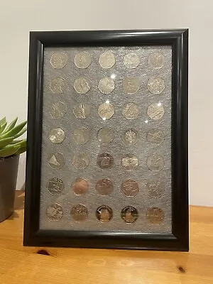 50p Display Frame Case UK Coins  Wall Hanging Case For 35 Fifty Pence Portrait • £14.95