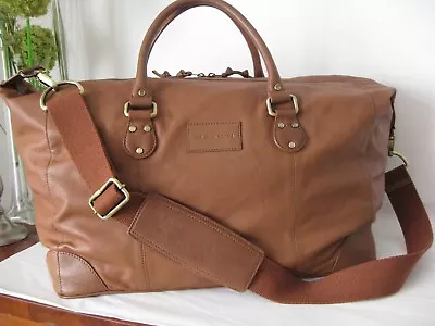 Rocha John Rocha!!! Xl Tan Genuine Leather Holdall Weekender Bag + Long Strap!!! • £99.99