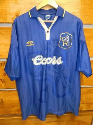 Vintage 1995 - 1997 Chelsea Home Shirt Football Jersey Coors Umbro XXL • £189.99