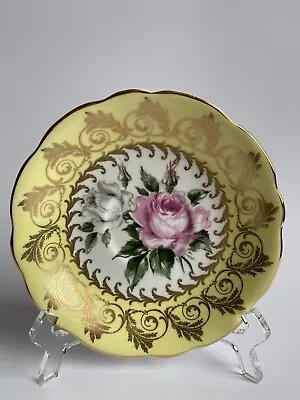 Vintage FOLEY England Bone China Pink Cabbage Rose Saucer ONLY ~MINT~ • $50