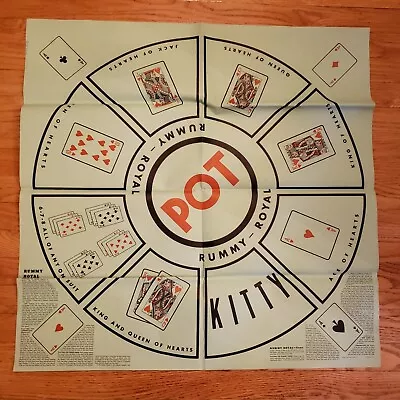 Vintage Rummy Royal Game Sheet Vinyl Mat Large Table Size 30 Inches X 30 Inches • $34.95