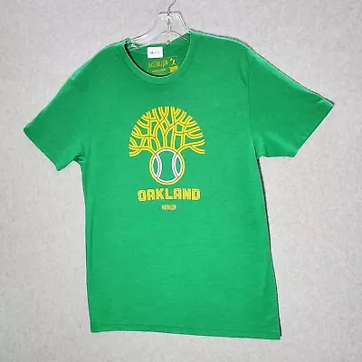 Oakland Athletics Men T-Shirt Medium Green Logo Graphic Short Sleeve Tee • $14.89