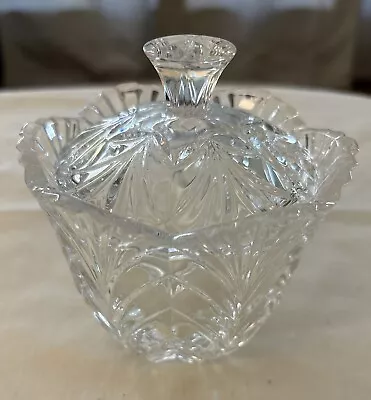 Vintage Cut Glass Sugar Bowl W/Lid • $12