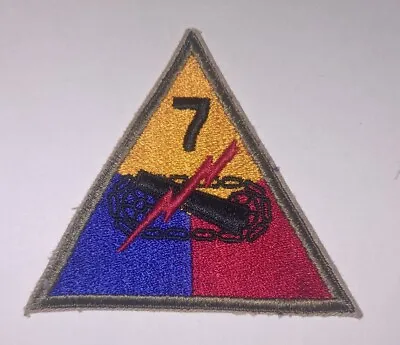 US Army 7th Armored Tank Division Battalion Patch Cut Edge OD Border • £18.99