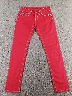 Miss Me Womens Denim Jeans 28 Red Skinny Cotton Blend 30x31 • $27.99