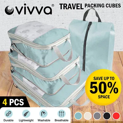 $24.45 • Buy Vivva Compression Travel Luggage Suitcase Storage Bags Organiser Packing Cubes