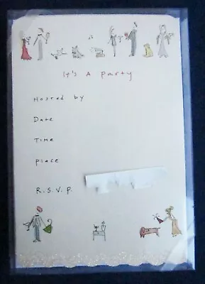 MARCEL SCHURMAN PARTY INVITATIONS SET OF 8 SUSAN SIMON SWEET LINE ART Whimsical • $9.99