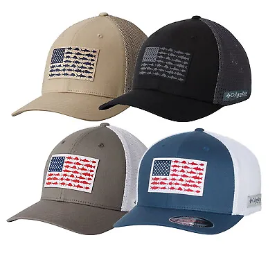 $26.95 • Buy Columbia PFG Fish Flag Flexfit Ball Cap Fitted Hat 183681 -Choose Size And Color