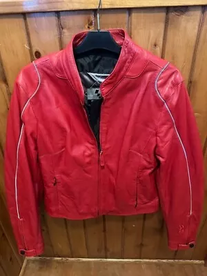Genuine Leather Red Motogp Womens Jacket Size 10 • $40