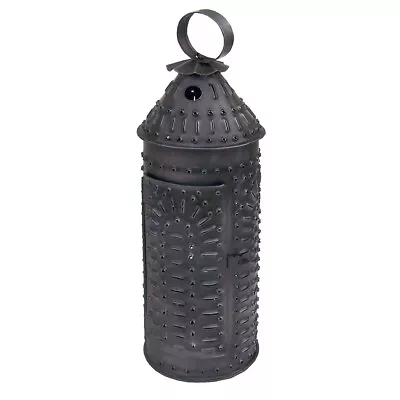 13-1/2  Punched Tin Lantern- Antique Vintage Style • $34.75