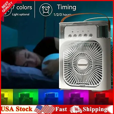 LED Evaporative Portable Air Cooler Cooling Fan Humidifier Mini Air Conditioner • $10.99