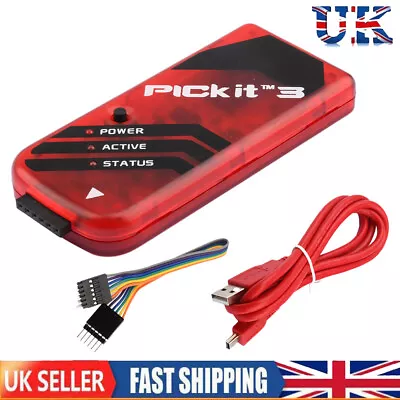 PICkit3 Microchip Original MPLAB PICkit 3 PIC In-Circuit Debugger Programmer Kit • £25.99