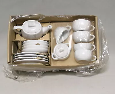 Vintage Ikea Duktig Child's Ceramic White / Navy Tea Set Partly Opened Packaging • £17.50