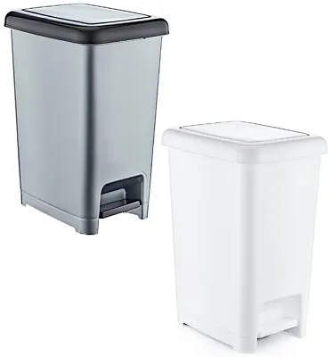 Small Large Slim Plastic Pedal Bin Home Bedroom Bathroom Kitchen Rubbish Dustbin • £10.99