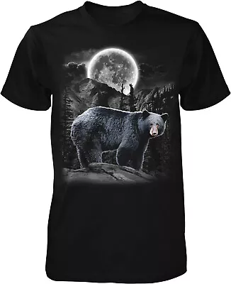 Black Bear Moon Mountains Men's T-shirt • $13.95