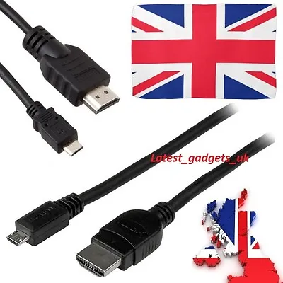 HDMI To MICRO USB Cable Lead Camcorders/android Phonestablets/freeview/dvd/pc • £3.49