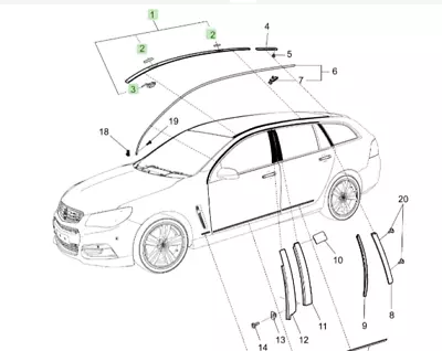 Ve Vf Commodore Calais Wagon Roof Gutter Moulds Pair In Satin Pitch Black Gm New • $159