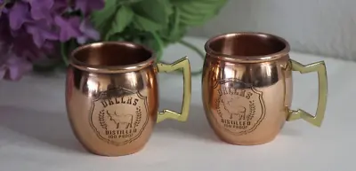 (2) Mini Moscow Mule Copper Shot Glass Americaware Dallas Distilled Mugs • $14.99