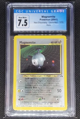 $0.99 • Buy 2001 Pokemon TCG MAGNEMITE 7/75 Neo Discovery Unlimited Holo CGC 7.5 Near Mint+