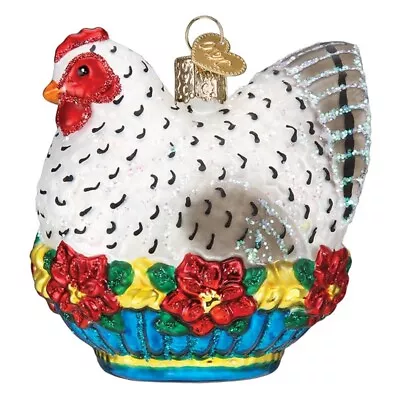 French Hen Christmas Holiday Ornament Blown Glass • $22.49