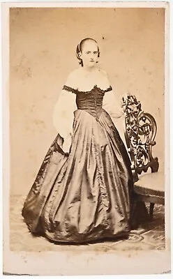 ANTIQUE CDV CIRCA 1860s 2C CIVIL WAR TAX STAMP YOUNG LADY PHILADELPHIA PA. • $19.99