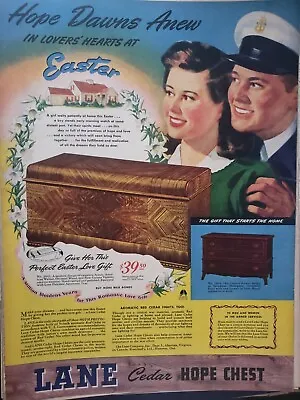 $15.99 • Buy Vintage 1944 Lane Cedar Hope Chest Print Ads Ephemera Wall Art Decor