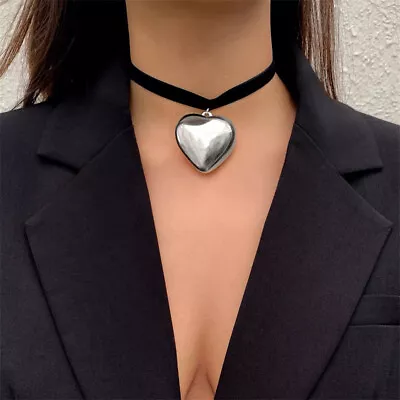 Exaggerated Oversized Love Heart Pendant Short Choker Necklace For Women G^.^ • $14.36