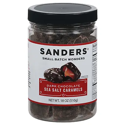 $15 • Buy Sanders 18 Oz Dark Chocolate SEA SALT CARAMELS Small Batch Wonders * BB 5/2024 *