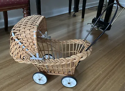 Vintage Dolls Pram 1970s Wicker Aluminium • $125