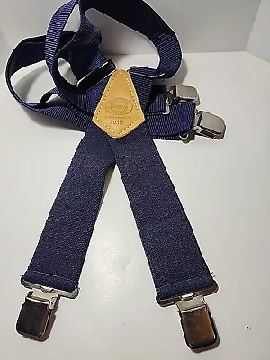 Nicholas Heavy Duty 2 Inch Wide Black No 112  Made In USA  Navy Blue  Suspenders • $18.74