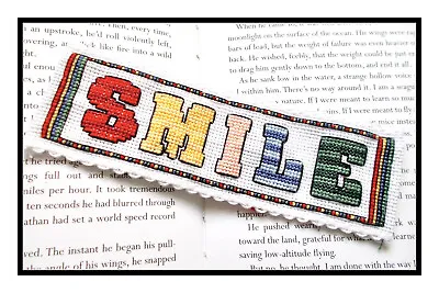 £8.99 • Buy Smile Bookmark Cross Stitch Kit - Counted Cross Stitch Kit - Modern Cross Stitch