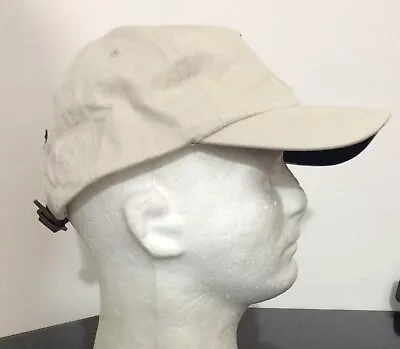 Polo Ralph Lauren  Beige Blue Pony Leather Strap Baseball Cap Men's One Size • £19