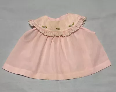 Vintage 1970s Baby Girls Dress Pink With Lace & Flowers Size 3-6 Months • $9.97