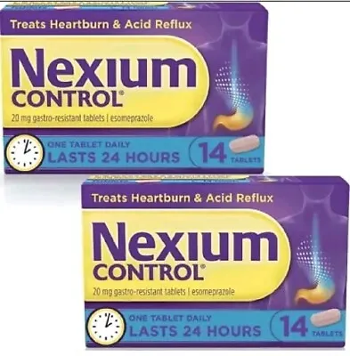 Nexium Control 2 X 14 Tablets 20MG Gastro Resistant Heartburn Acid Reflux Relief • £18.95