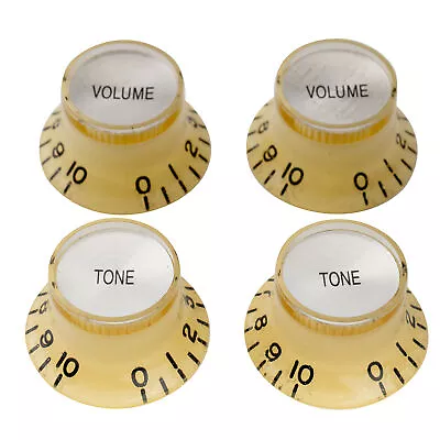 Musiclily Pro Cream Inch Guitar Hat Bell 2 Volume 2 Tone Knob For US Les Paul SG • $12.74