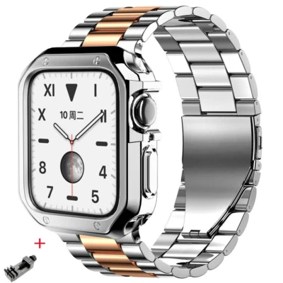$17.99 • Buy Metal IWatch Strap Band+ Case For Apple Watch Series 7 41 45 38mm 6 SE 5 4 3 2 1